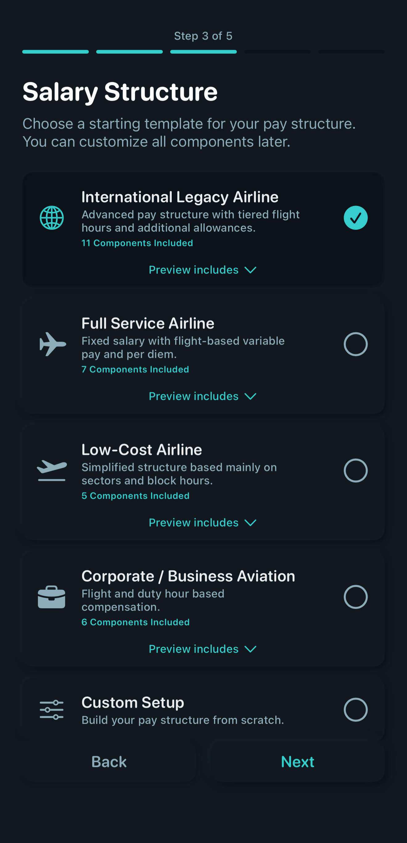 AeroLedger Pay Structure Templates